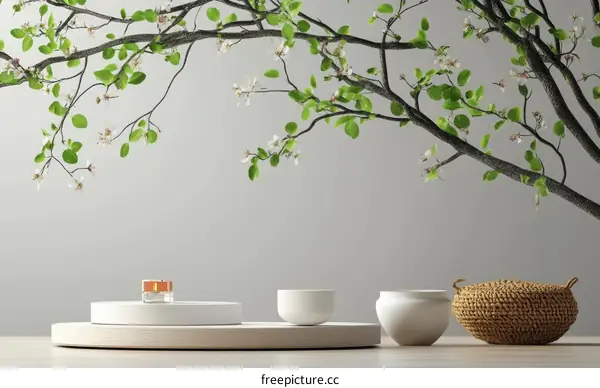 Elegant Spring Floral Display with Modern Minimalist Decor