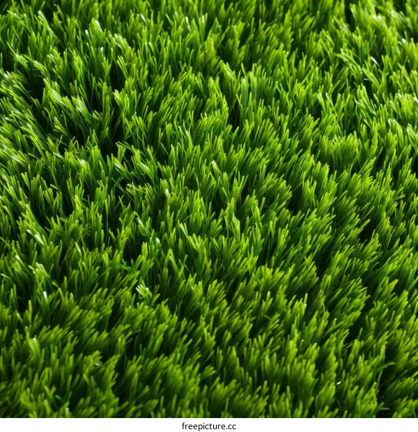 Close-up of green artificial grass texture background