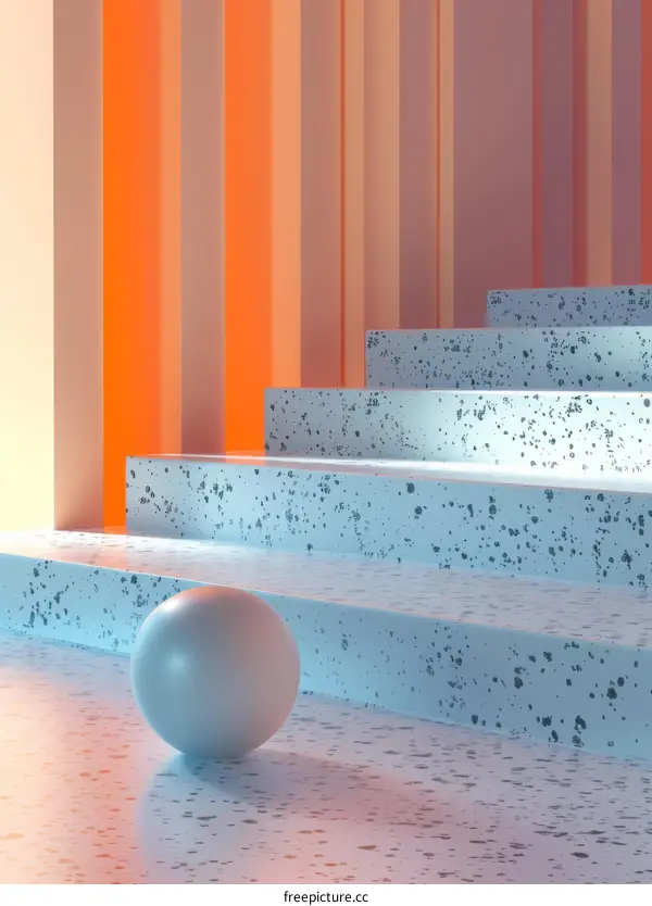 Abstract Modern Stairs with Geometric Shapes