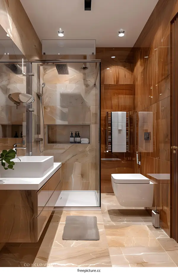 Modern and minimalist bathroom