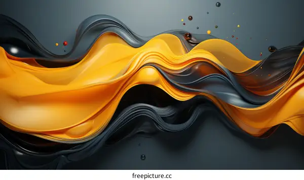 Black and yellow abstract painting
