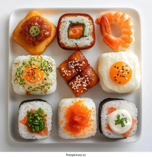 Assortment of sushi on a plate