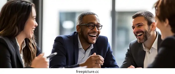 Happy Business People Meeting in Modern Office