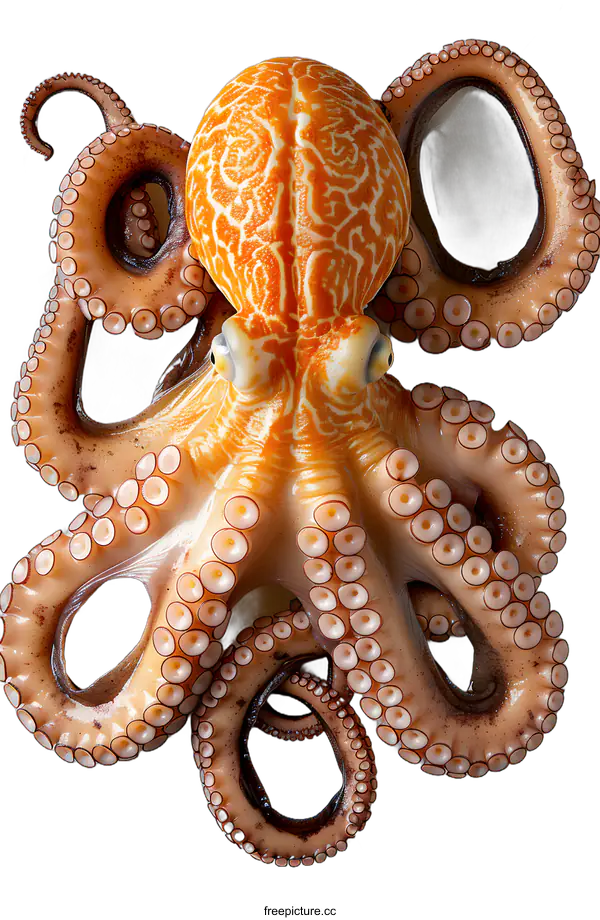 [Transparent Background PNG]Octopus on Marble Surface