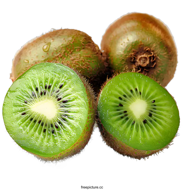 [Transparent Background PNG]Fresh kiwis on white background