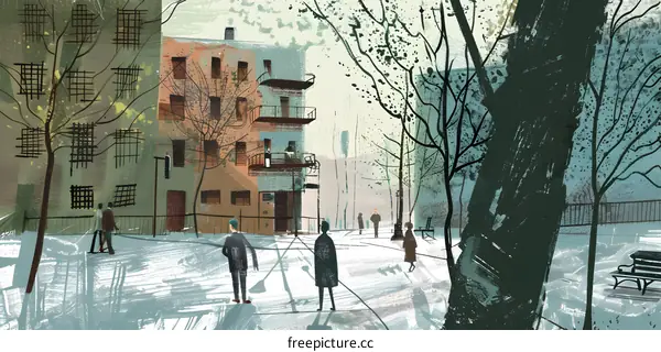 Winter Day in the City Park