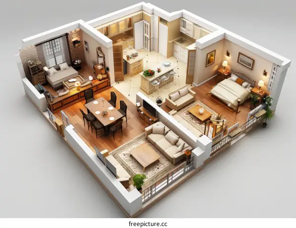 Small Apartment Floor Plan Design Illustration