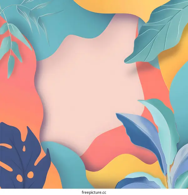 Abstract Summer Floral Background Illustration