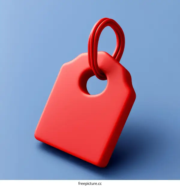 3D Red Tag with a Loop