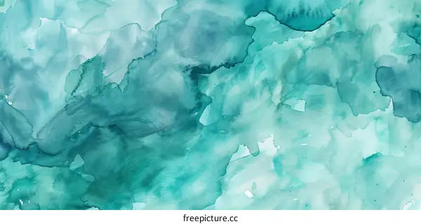 Blue and Green Abstract Watercolor Painting