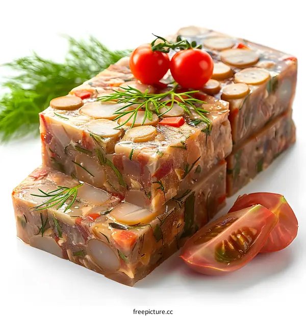 Delicious meat aspic with vegetables