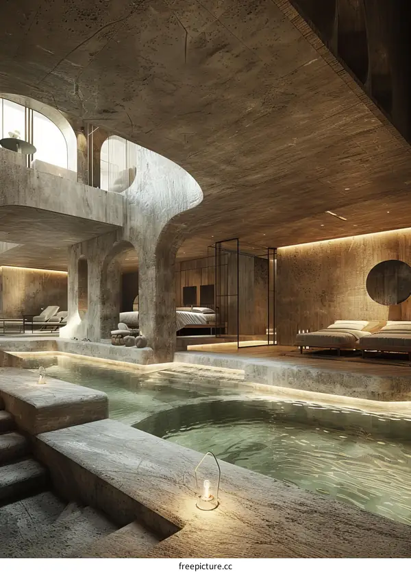 Futuristic Indoor Swimming Pool