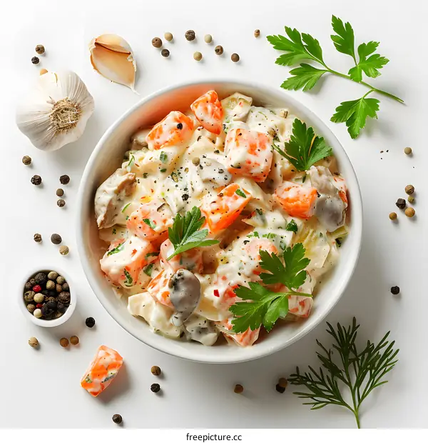 diced carrots in a creamy sauce