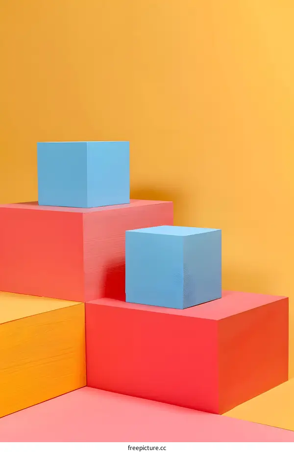 Abstract Colorful Cubes Background Design