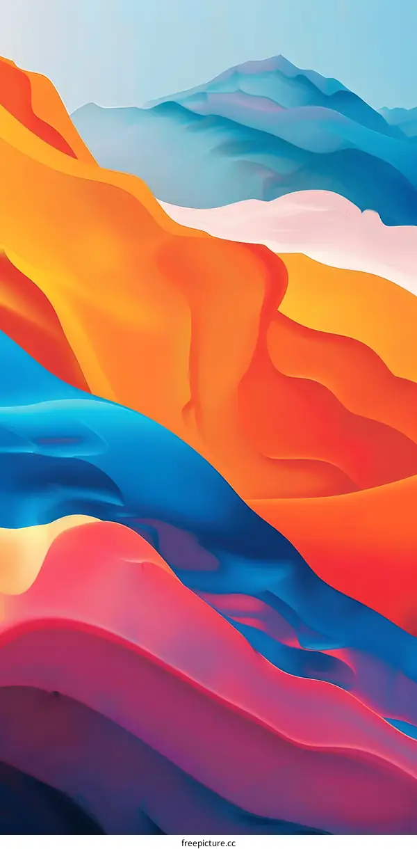 Abstract Background with Blue, Orange, and Pink Colors