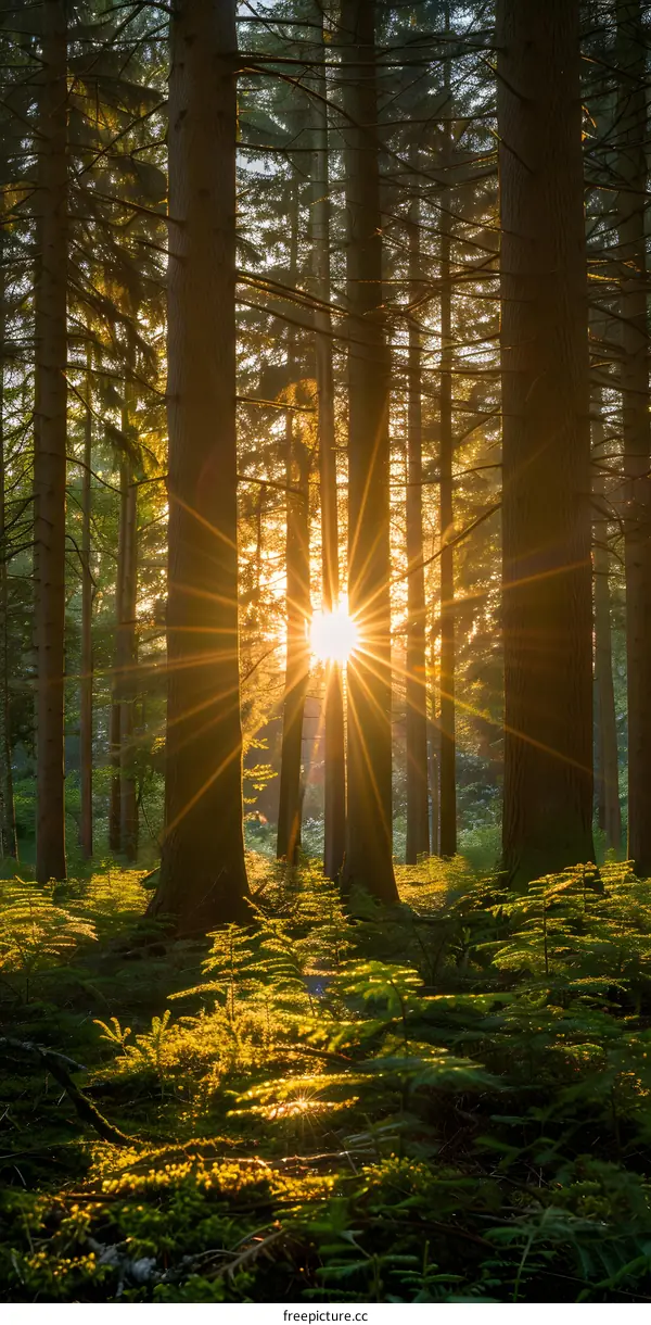 Golden Light Through the Trees