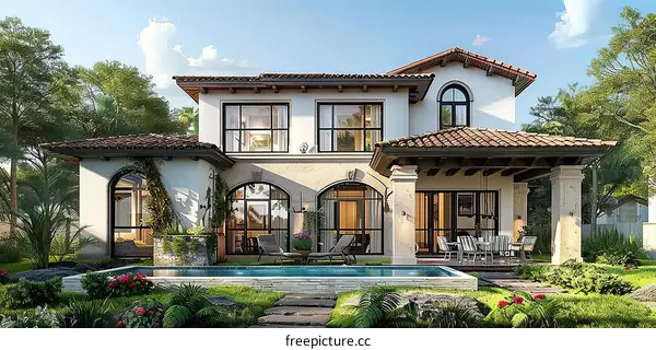 Beautiful Mediterranean Style House Exterior Design