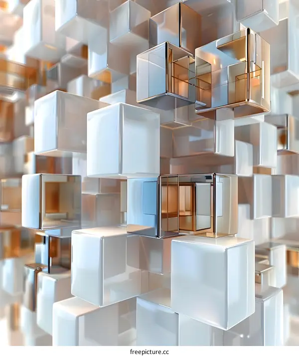 Cubes in different sizes and colors