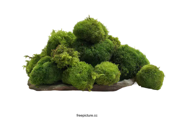 [Transparent Background PNG]Decorative Artificial Moss Arrangement on Stone