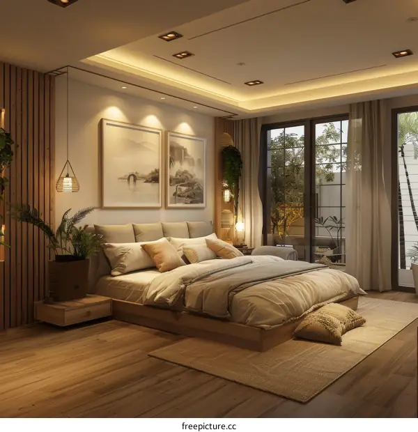 Cozy Bedroom Interior Design with Natural Elements