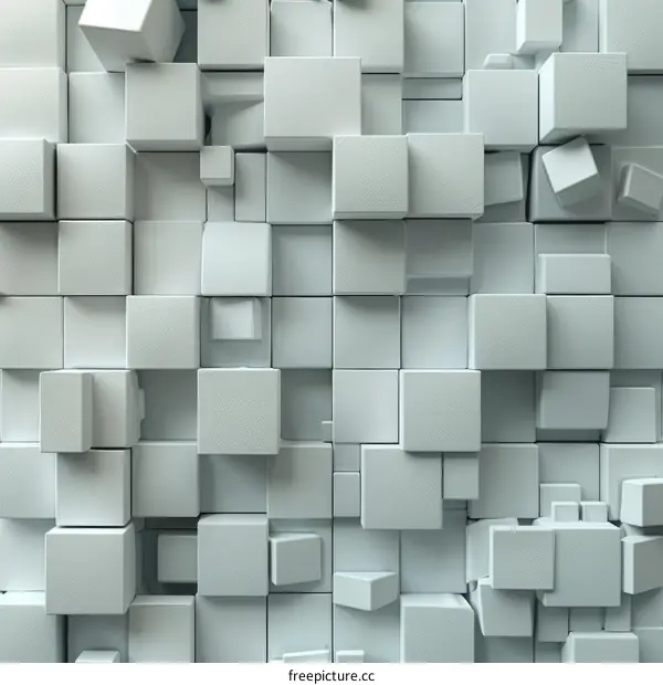 Cubes in different sizes in white color