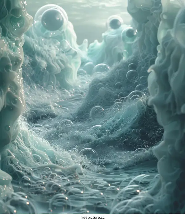 Underwater Bioluminescent Jellyfish Cave - Bioluminescence, Cave, Jellyfish, Ocean