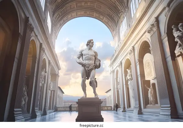 Marble Statue of David in the Galleria dell Accademia Florence Italy