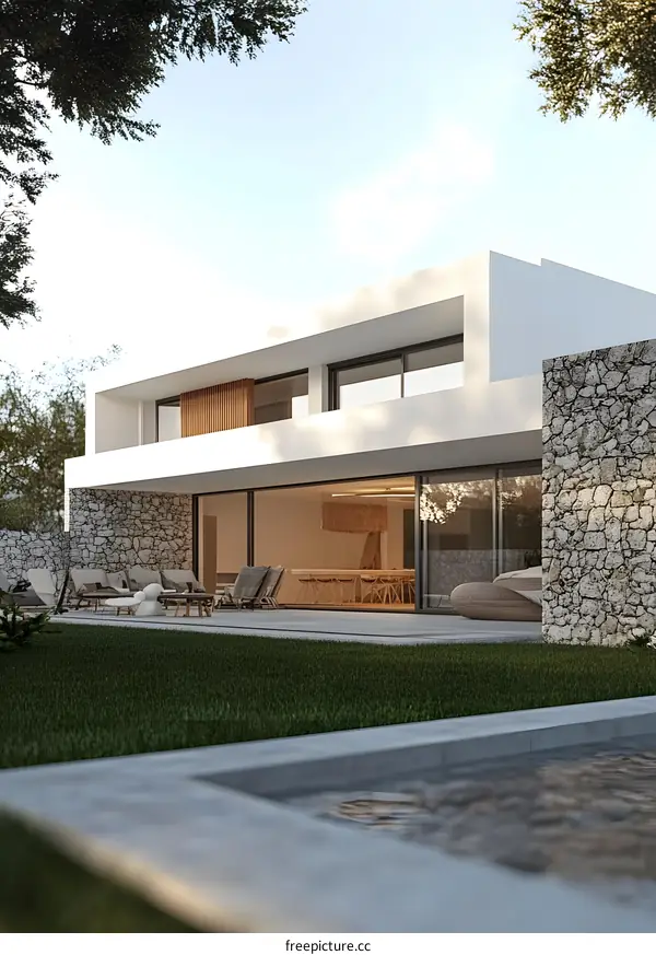 Modern Minimalist House Exterior Design With Swimming Pool