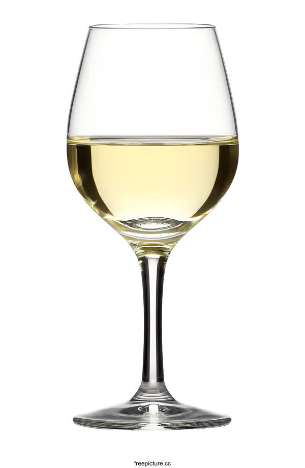[Transparent Background PNG]Elegant White Wine Glass with White Wine