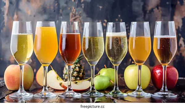 Selection of Apple Cider with Fruit