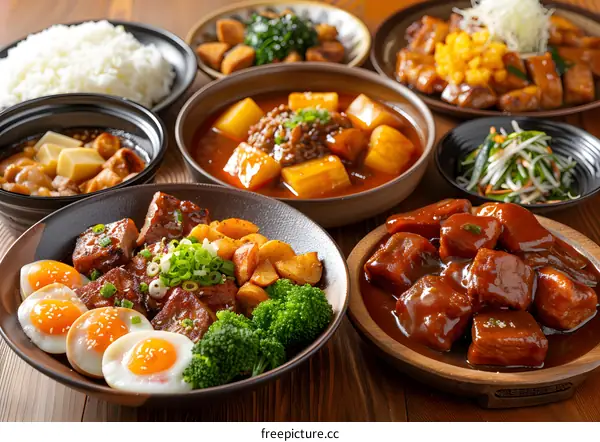 A table full of delicious Taiwanese food