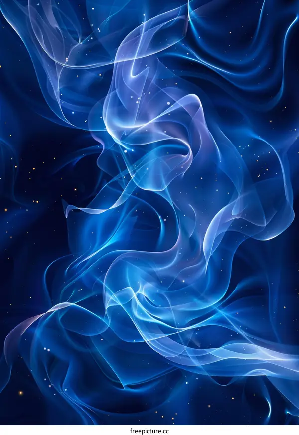 Abstract Blue Flame Art