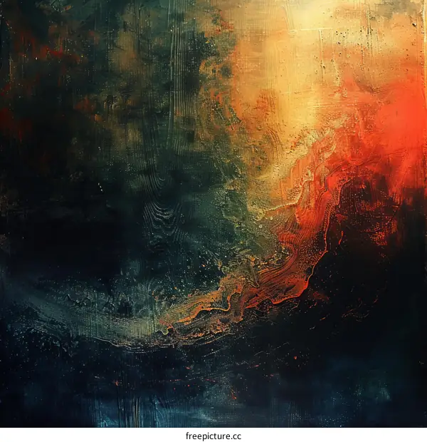 Textured Abstract Acrylic Painting with Vibrant Colors