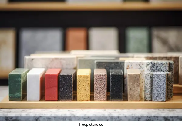 Various Stone Samples Displayed for Selection