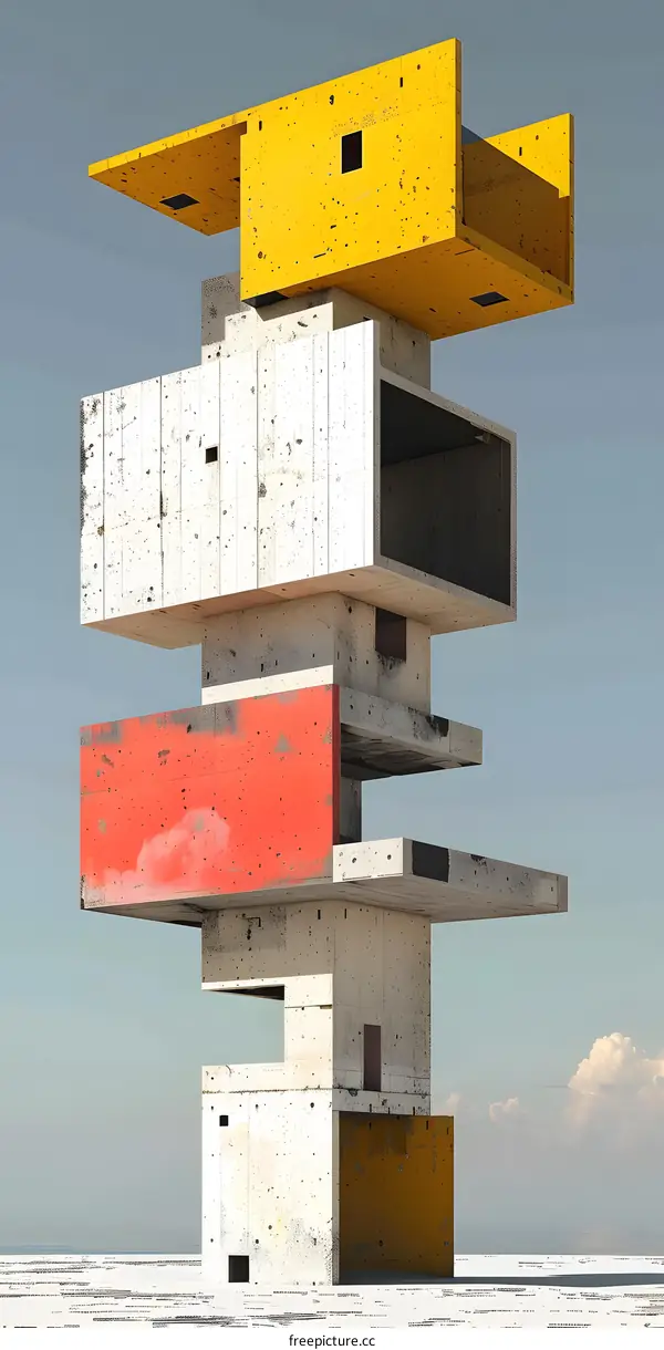 Abstract Concrete Building Illustration
