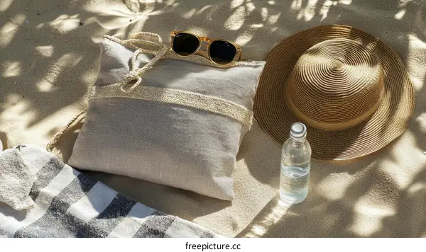 Beach Day Essentials on the Sandy Shore