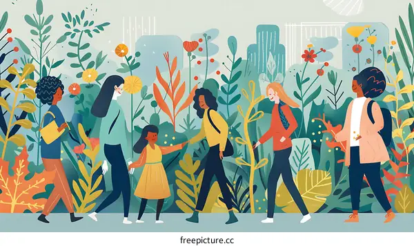 Diversity and Inclusion Walking in a Garden of Flowers