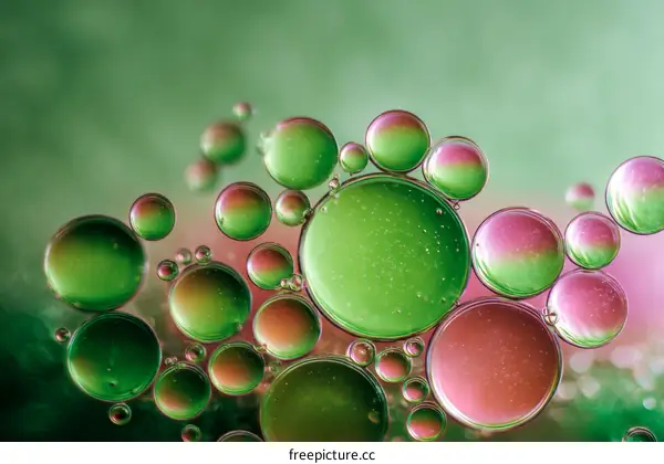 Colorful Abstract Oil Bubbles in a Macro Photography