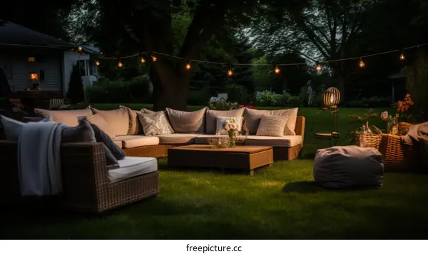 A cozy backyard oasis perfect for relaxing and entertaining