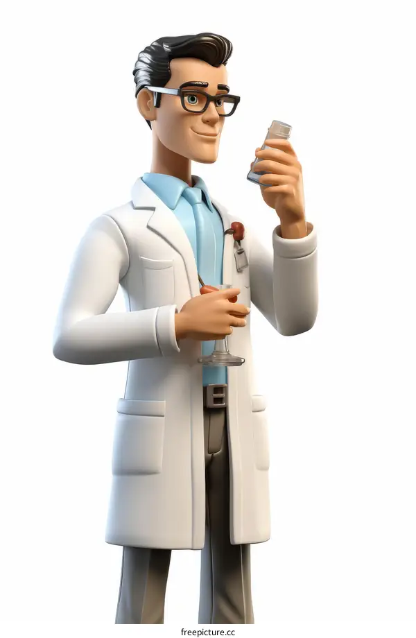 Male Scientist Holding A Dropper And A Test Tube