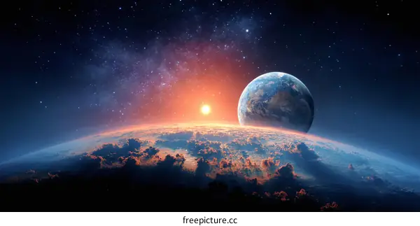 Stunning Planet Earth Sunrise from Space