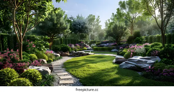 A lush garden landscape design