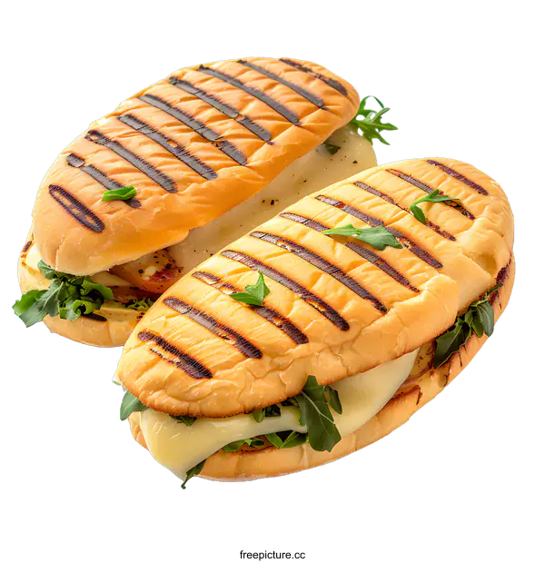 [Transparent Background PNG]Two halves of a grilled cheese sandwich