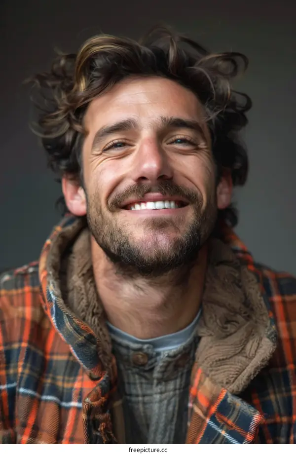Close-up Portrait of a Caucasian Man Smiling