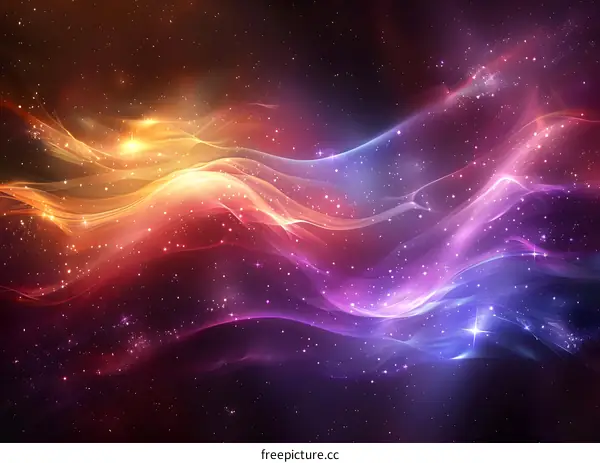 Colorful abstract glowing space nebula