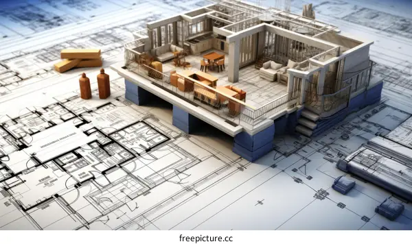 Architectural visualization of a modern house