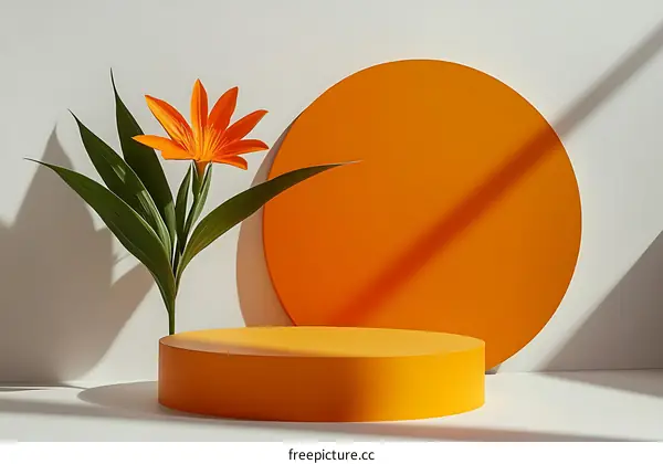 Orange Flower Display Platform Still Life