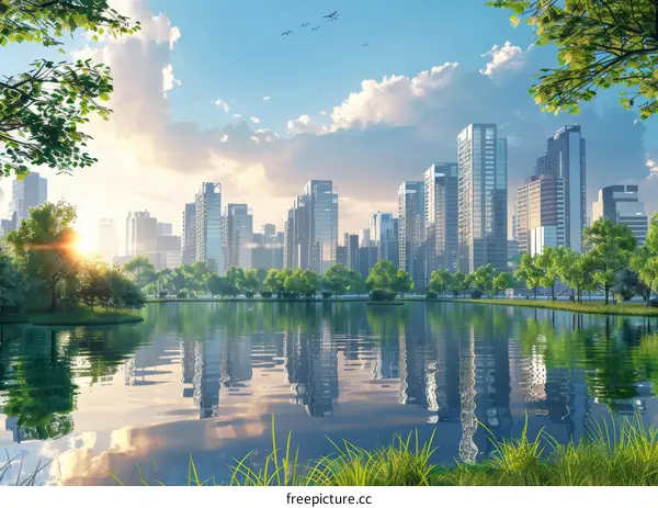 A Beautiful, Greenery-filled City by a River