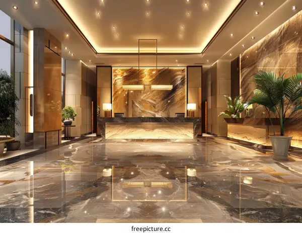Modern hotel lobby interior design