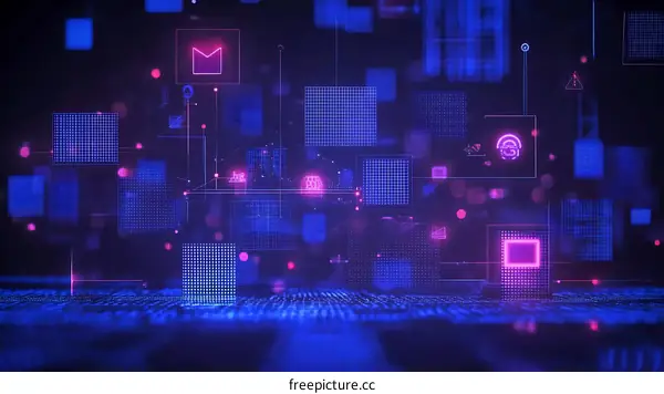 Abstract Digital Technology Network